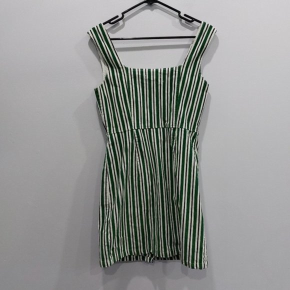 Urban Outfitters Green Pinstripe Retro Corduroy Dress Size 6 - Picture 6 of 7